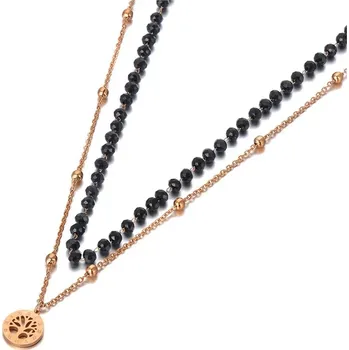 Náhrdelník Elegantní náramek či náhrdelník s černým krystalem a stromem života | přívěsek náhrdelník, náramek - N20298R