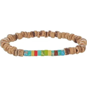 Náramek Coconut wood tyrkysový náramek ručně vyráběný | dřevěný náramek, korálkový náramek - ZJ11940