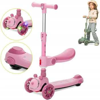 Koloběžka Tříkolová dětská balanční koloběžka se svítícími kolečky a melodiemi