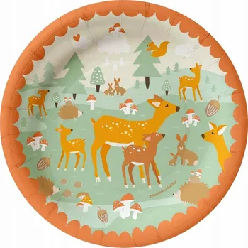 Jednorázové nádobí Talířky Les, průměr 20 cm, 8 ks / Veverka a společnost