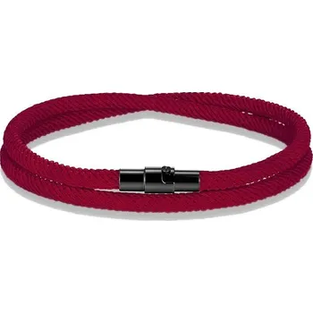 Náramek Minimalistický provázkový náramek pro páry | párový náramek, provázkový náramek - Vínově červené , 17 cm