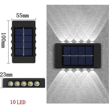 Venkovní osvětlení Solární nástěnné světlo s 10 LED diodami | venkovní osvětlení - Bílý , 10 hlavic 2 ks