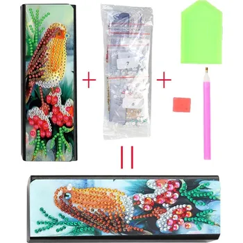 Úložný box Diamantový box na brýle s malováním | pouzdro - D