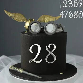 Party dekorace Zlatý nápis happy birthday na dort | dortová dekorace, narozeninová ozdoba - světle žlutá , 1 sada