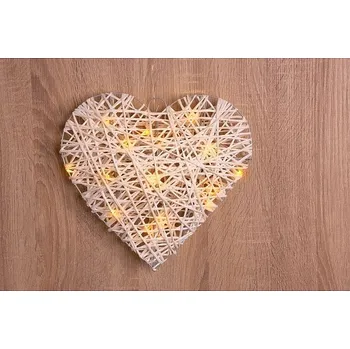 Party dekorace Světlo MagicHome Rattan Metal Heart, 15xLED, 30x6cm, 3xAA