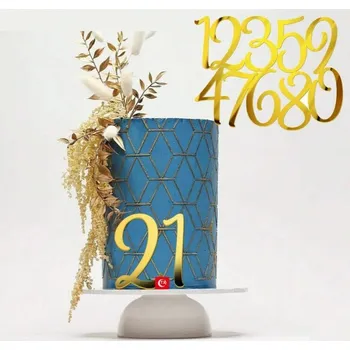 Party dekorace Zlatý nápis happy birthday na dort | dortová dekorace, narozeninová ozdoba - armádní zelená , 1 sada