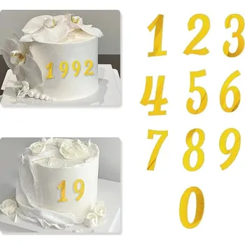 Party dekorace Zlatý nápis happy birthday na dort | dortová dekorace, narozeninová ozdoba - Fluorescenční žlutá , 1 sada