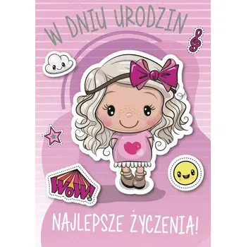 NAROZENINOVÉ PŘÁNÍ pro DĚTI růžové B6 s obálkou - PŘÁNÍ k NAROZENINÁM barevné.