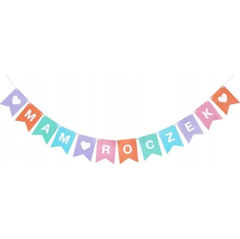 Papírová girlanda Mám 1 rok, pro holčičku, vlaječky, 14 x 18 cm, GoDan