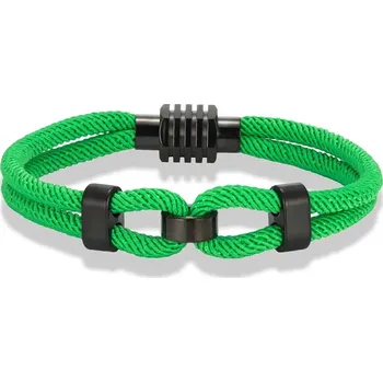 Náramek Pletený pánský náramek s magnetem | pánský náramek, módní doplněk - Skleněná zelená , 21cm