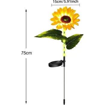 Zahradní dekorace Solární girlanda ve tvaru slunečnice | zahradní světlo - Jedna hlava , 2 ks