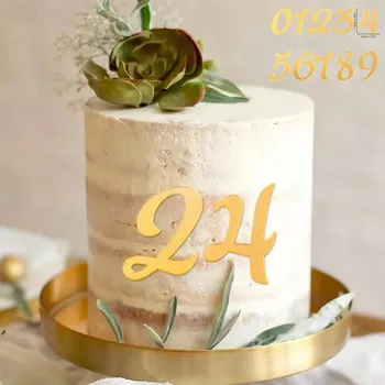 Party dekorace Zlatý nápis happy birthday na dort | dortová dekorace, narozeninová ozdoba - TMAVĚ ŠEDÁ , 1 sada