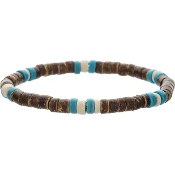 Náramek Coconut wood tyrkysový náramek ručně vyráběný | dřevěný náramek, korálkový náramek - ZJ11932