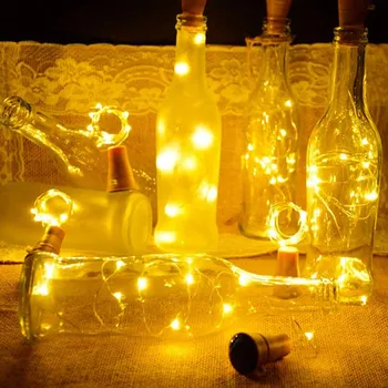 Venkovní osvětlení Solární světelný řetěz na láhev s víčkem | venkovní osvětlení - teplá bílá