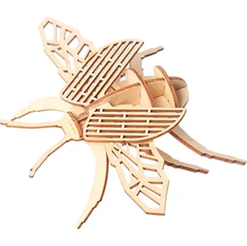 Dřevěná hračka Dřevěné 3D puzzle model Brouka DIY stavebnice zvířete Ruční montážní hračka Přírodní dekorace Dárek pro děti, teenagery a dospělé