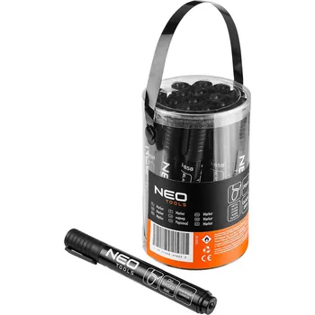 NEO TOOLS Stavební popisovač, černý, permanentní, voděodolný, na olejové bázi, násobek 20 kusů. 13-858