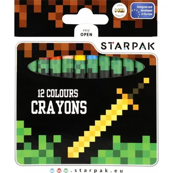 Pastelka Sada 12 voskových PASTELKY MINECRAFT, STARPAK barevné voskovky