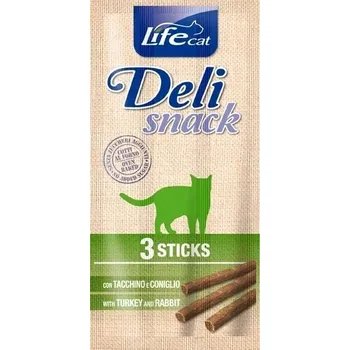 Krmivo pro kočku Life Cat Kabanosy pro kočky Krůta králík 3x5 g Deli Snacks