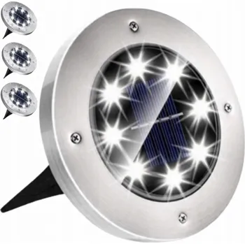 Venkovní osvětlení SOLÁRNÍ LED SVĚTLA DO ZAHRADY ZAPICHOVACÍ NÁJEZDOVÁ ZEMNÍ SVÍTIDLA DISK 1 KS