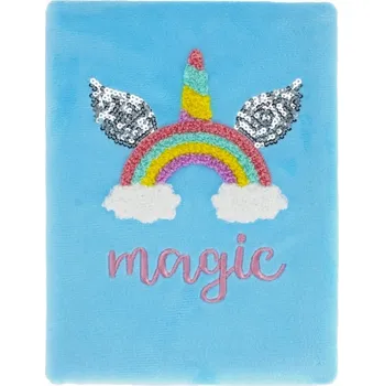 Zápisník Notes A5 Starpak Dekorativní zápisník pro děti Plyšové desky A5 modrý, vícebarevný