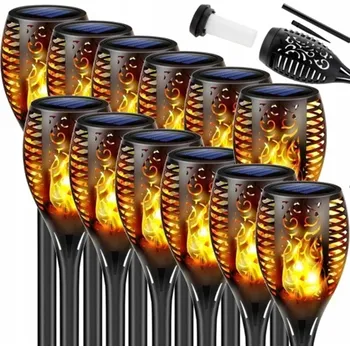 Venkovní osvětlení Solární lampa zapichovací lampa ORIOS černá 51 cm 12 ks