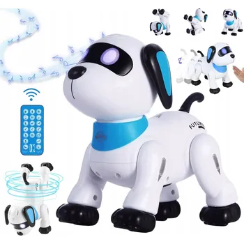 Robot INTERAKTIVNÍ ROBOTICKÝ PES OVLÁDANÝ HLASOVĚ DÁLKOVÝM OVLADAČEM, TRIKY, TANČÍ