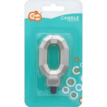 Dortová svíčka NAROZENINOVÁ SVÍČKA na dort číslice 0 STŘÍBRNÁ 7.6 cm GoDan KRÁSA a EFEKT