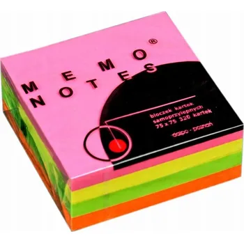 Samolepící bloček Samolepicí bločky na poznámky 75x75 mm, 320 lístků, neonový MIX Memo