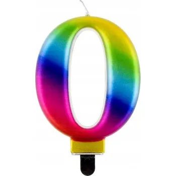 Dortová svíčka Barevná dortová svíčka "0" (nula) na výročí - kvalitní provedení