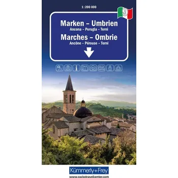 Kümmerly+Frey Regional-Strassenkarte 9 Marken, Umbrien 1:200.000