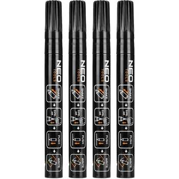 NEO TOOLS Stavební fix, černý, permanentní, voděodolný, lak, hliník, 4 ks 13-850