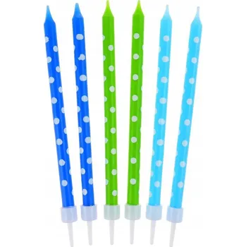 Dortová svíčka Narozeninové svíčky s puntíky pro děti, BAREVNÉ