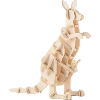 Dřevěná hračka Dřevěné 3D puzzle Klokan 68x23x60 mm DIY zvířecí model ze dřeva Dekorační stavebnice pro děti i dospělé Ruční skládání Originální dárek