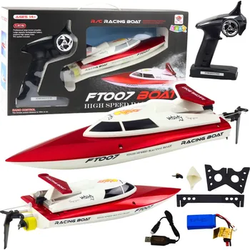 RC model LEAN Toys Vitality FT007 Dálkově Ovládaný RC Člun 1:16 Bílý A Červený