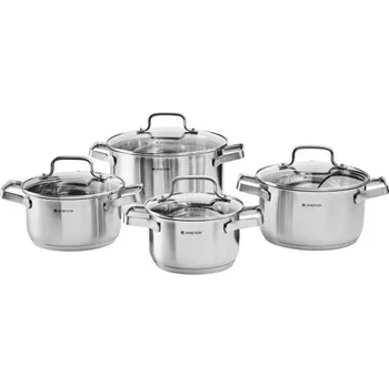 Sada nádobí AMBITION Zen - sada 4 nerezových hrnců s poklicemi