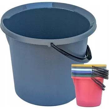 kbelík PLASTOVÝ KYBLÍK 10L S VÝLEVKOU KULATÝ SE STUPNICÍ MATNÝ PEVNÝ VÝROBEK POLSKÝ