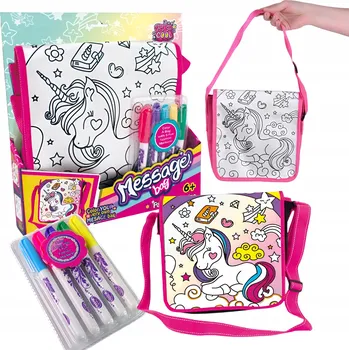 kreativní sada Taška na malování Růžová Fixy Popisovače Umělecká sada Jednorožec