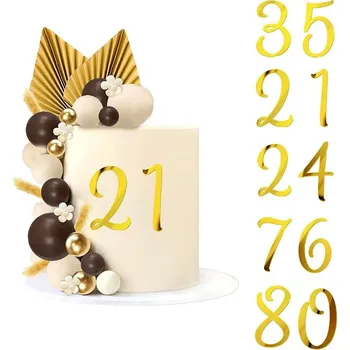 Party dekorace Zlatý nápis happy birthday na dort | dortová dekorace, narozeninová ozdoba - MÁTOVĚ ZELENÁ , 1 sada