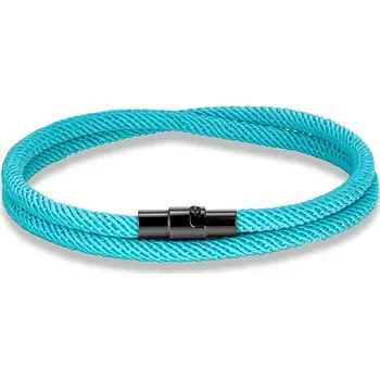 Náramek Minimalistický provázkový náramek pro páry | párový náramek, provázkový náramek - Nebeská modrá , 17 cm