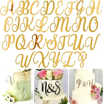 Party dekorace Zlatý nápis happy birthday na dort | dortová dekorace, narozeninová ozdoba - Světle šedá , 1 sada