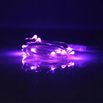 Vánoční světelná dekorace Vánoční světelný řetěz z měděného drátu | světelná girlanda - FIALOVÁ , 1 m