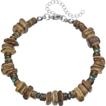 Náramek Coconut wood tyrkysový náramek ručně vyráběný | dřevěný náramek, korálkový náramek - ZJ12927