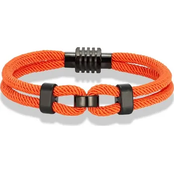 Náramek Pletený pánský náramek s magnetem | pánský náramek, módní doplněk - pomerančový , 23cm