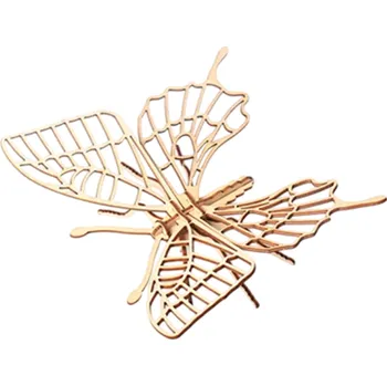 Dřevěná hračka Dřevěné 3D puzzle Motýl DIY model zvířete Montážní přírodní stavebnice Ručně sestavitelná dekorace Dárek pro děti teenagery i dospělé