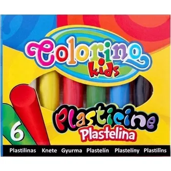 Modelovací hmota Kreativní PLASTELÍNA pro modelování pro děti SADA 6 barev Colorino