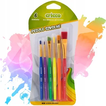 Umělecký štětec Školní štětce Cricco, 6 velikostí, blistr