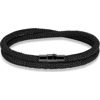 Náramek Minimalistický provázkový náramek pro páry | párový náramek, provázkový náramek - Černý , 23 cm