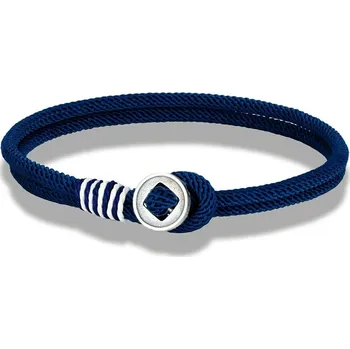 Náramek Minimalistický náramek pro páry | párový náramek, námořní náramek - Tmavě modrá , 21 cm