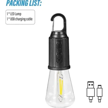 Svítilna Outdoor kempingové LED světlo s háčkem | nouzová svítilna 1+1 ks - B.