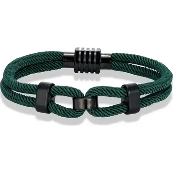 Náramek Pletený pánský náramek s magnetem | pánský náramek, módní doplněk - Zelený , 19cm